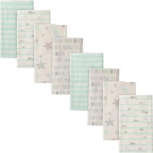 imageGerber UnisexBaby 8Pack Cotton Flannel Burp ClothsElephants and Stars