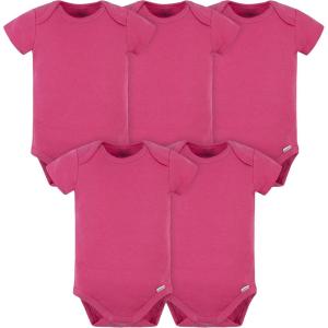 imageGerber babyboys 5 Pack Onesies Multipacks Bundle Interlock 180 GsmHot Pink