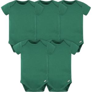 imageGerber babyboys 5 Pack Onesies Multipacks Bundle Interlock 180 GsmKelly Green