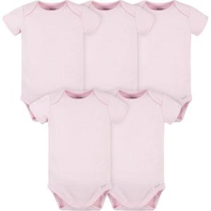 imageGerber babyboys 5 Pack Onesies Multipacks Bundle Interlock 180 GsmLight Pink