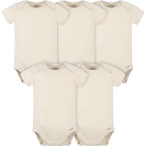 imageGerber babyboys 5 Pack Onesies Multipacks Bundle Interlock 180 GsmNatural