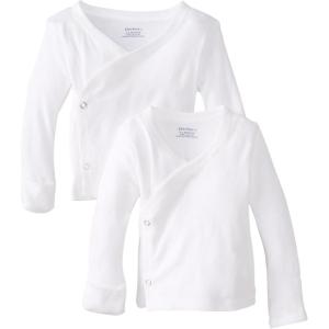 imageGerber babyboys babygirls unisexbaby 2pack Longsleeve Sidesnap Mittencuff ShirtWhite