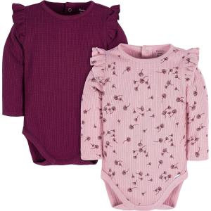 imageGerber babygirls 2pack Long Ruffle Sleeve OnesiesDandelions