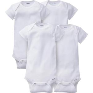 imageGerber babygirls 4pack Short Sleeve Onesies BodysuitsWhite Short Sleeve