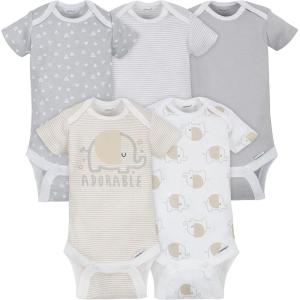 imageGerber babygirls 5pack Short Sleeve Variety Onesies BodysuitsElephant