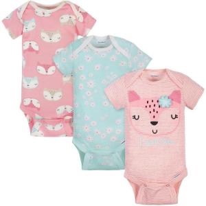 imageGerber babygirls 5pack Short Sleeve Variety Onesies BodysuitsGrey