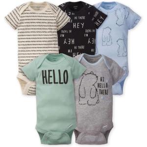 imageGerber babygirls 5pack Short Sleeve Variety Onesies BodysuitsHello There