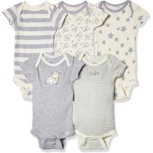 imageGerber babygirls 5pack Short Sleeve Variety Onesies BodysuitsSheep 5 Pack