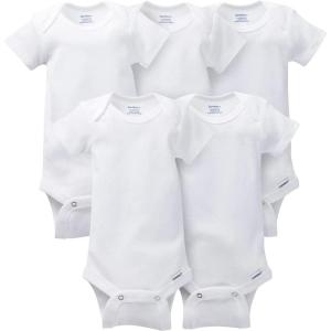 imageGerber babygirls 5pack Short Sleeve Variety Onesies BodysuitsWhite