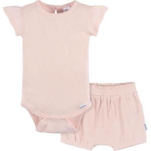 imageGerber babygirls Bodysuit and Shorts SetCrystal Pink