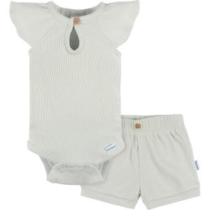 imageGerber babygirls Bodysuit and Shorts SetGreen Lily