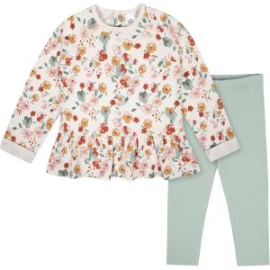 imageGerber babygirls Toddler 2piece Peplum Waist Top ampamp Legging SetFlowers