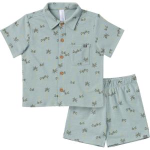 imageModern Moments by Gerber Baby Boys 2piece Resort Shirt ampamp Short SetBlue