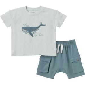 imageModern Moments by Gerber Baby Boys 2piece Top ampamp Cargo Short SetLight Blue