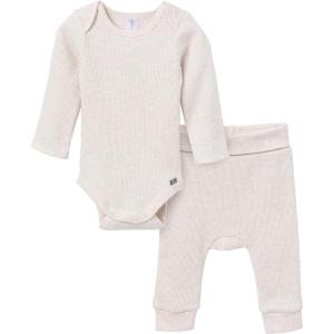 imageModern Moments by Gerber Baby Long Sleeve Bodysuit and Pant SetOatmeal Heather