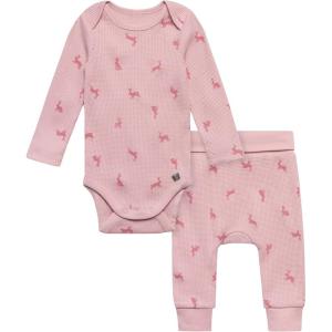imageModern Moments by Gerber Baby Long Sleeve Bodysuit and Pant SetPink Bunnies