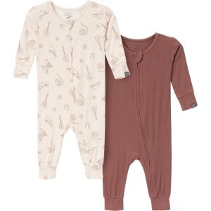 imageModern Moments by Gerber Unisex Baby Viscose 2Pack Footless Tight Fitting PajamasBeige Cowboy
