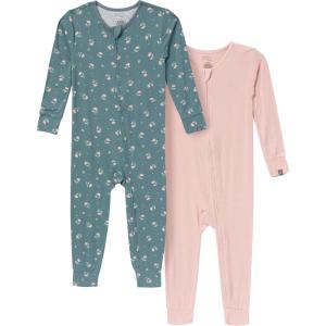 imageModern Moments by Gerber Unisex Baby Viscose 2Pack Footless Tight Fitting PajamasDark Teal Rose