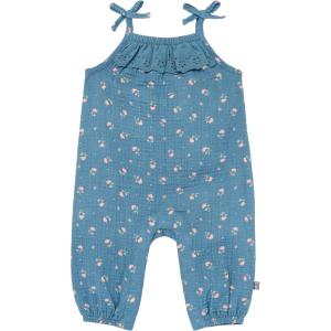 imageModern Moments by Gerber babygirls Self Eyelet Ruffle Long Leg RomperDark Teal Aster Flower