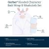 imageGerber Baby 4 Piece Animal Character Hooded Towel and Washcloth Set Grey Elephant One SizeWhite Unicorn