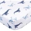 imageGerber Baby Unisex 2Pack Knit Crib Sheet Animal Geo Girl One SizeCoastal Calm
