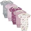 imageGrow by Gerber babygirls 5pack Shortsleeve Onesies BodysuitsGreyPinkIvory