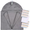 imageGerber Baby 4 Piece Animal Character Hooded Towel and Washcloth Set Grey Elephant One SizeCharcoal Dino