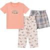 imageGerber Baby Boys 3Piece Pajama Set Polyester Jersey Top Pants  ShortsWoodlands