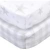 imageGerber Baby Unisex 2Pack Knit Crib Sheet Animal Geo Girl One SizeCelestial