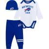 imageGerber NFL Baby Boys 3piece Onesie Bodysuit Active Pant and Cap SetBills