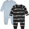 imageGerber babyboys 2pack Long Leg RomperBaby and Toddler TShirt SetDark Grey and Blue
