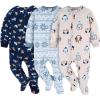 imageGerber babyboys Flame Resistant Fleece Footed Pajamas 3packDogs