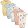 imageGrow by Gerber babygirls 5pack Shortsleeve Onesies BodysuitsOrangeYellowGreenIvory