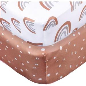 imageGerber Baby Unisex 2Pack Knit Crib Sheet Animal Geo Girl One SizeBoho Rainbow