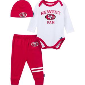 imageGerber NFL Baby Boys 3piece Onesie Bodysuit Active Pant and Cap Set49ers