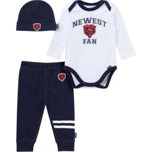 imageGerber NFL Baby Boys 3piece Onesie Bodysuit Active Pant and Cap SetBears