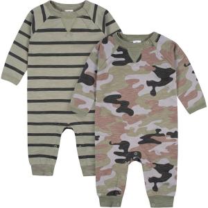 imageGerber babyboys 2pack Long Leg RomperBaby and Toddler TShirt SetGreen