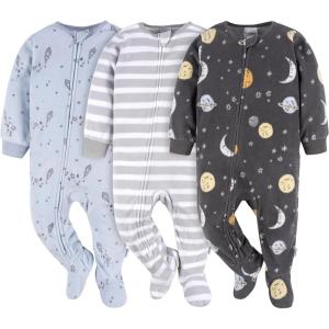imageGerber babyboys Flame Resistant Fleece Footed Pajamas 3packSpace