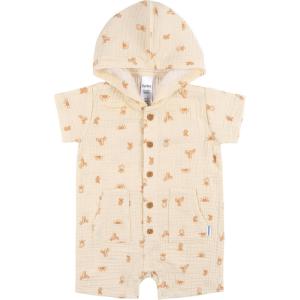 imageGerber babyboys Hooded Cotton RomperDesert