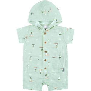 imageGerber babyboys Hooded Cotton RomperSea Scene