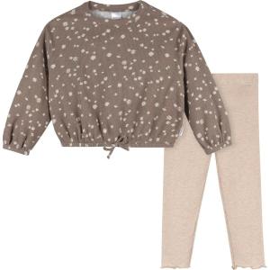 imageGerber babygirls 2piece Long Sleeve Top and Legging SetBrown Daisies