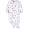 imageGerber Baby Girls 4 Pack Sleep N Play FootieCloudy