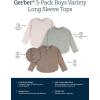 imageGerber BabyBoys 3Pack Long Sleeve ShirtsGreen  Blue  Oatmeal