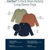 imageGerber BabyBoys 3Pack Long Sleeve ShirtsGreen  Brown  Black