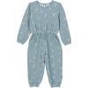 imageGerber Baby Girls Toddler Girls Hacci JumpsuitBlue Floral