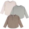 imageGerber BabyBoys 3Pack Long Sleeve ShirtsGreen  Blue  Oatmeal