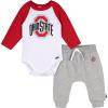 imageGerber NCAA Unisex Baby Ncaa College Team Raglan Bodysuit and Jogger SetOhio State Buckeyes
