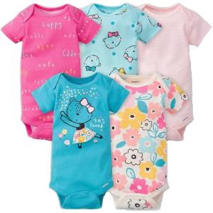 imageGerber Baby 5Pack Variety Onesies BodysuitsPink Bear