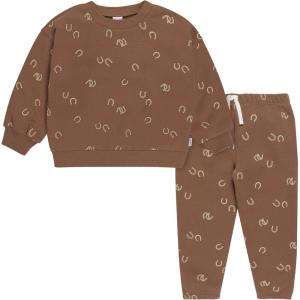 imageGerber Baby ampamp Toddler Boys 2Piece Fleece Sweatshirt and Jogger SetBrown Horseshoe
