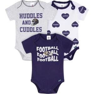 imageGerber NFL Baby Girls Nfl 3pack Onesie BodysuitRavens